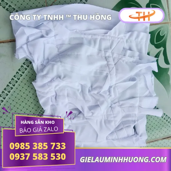 Giẻ lau trắng may ghép