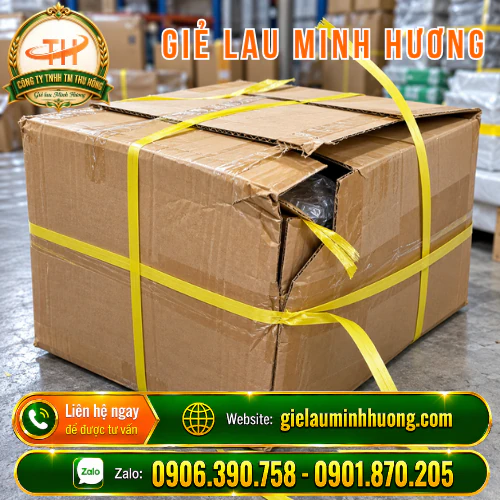 Thùng hàng buộc bằng dây nilon bị tuột Thùng hàng buộc bằng dây nilon bị tuột