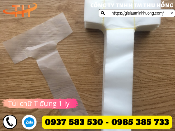 túi chữ T túi đựng 1 ly nhựa PE dẻo