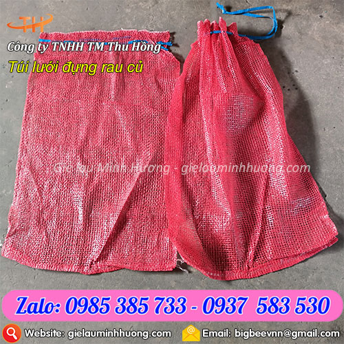 Túi lưới đựng rau củ có dây rút Túi lưới đựng rau củ có dây rút