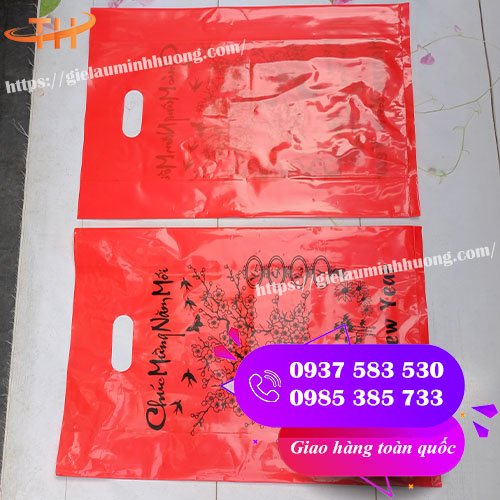 Túi PE chúc mừng năm mới đựng lịch Tết