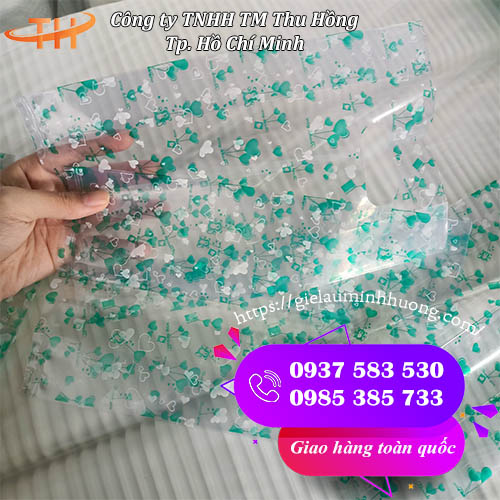 túi PP trong in họa tiết trái tim