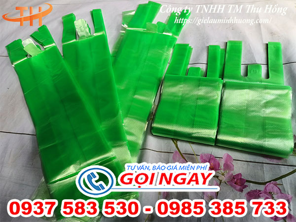 túi xốp gai đựng 3 ly xanh lá