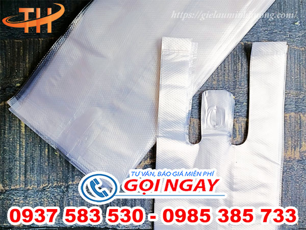 Túi xốp trắng hai quai đựng ly 1 lít