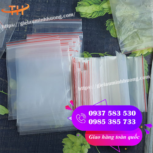 Túi zip chỉ đỏ đủ size lớn nhỏ