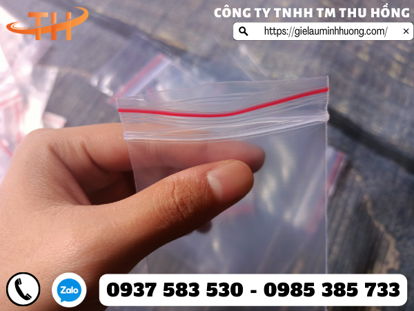Túi zip viền đỏ khóa miệng