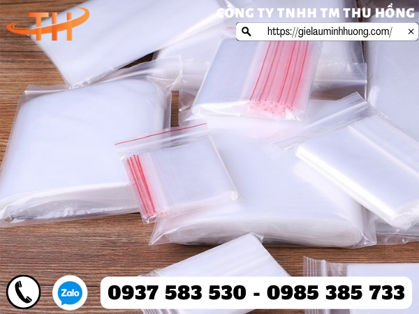 Túi zip viền đỏ trong suốt