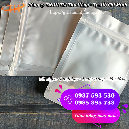 túi zipper 1 mặt trong 1 mặt bạc đáy đứng túi zipper 1 mặt trong 1 mặt bạc đáy đứng