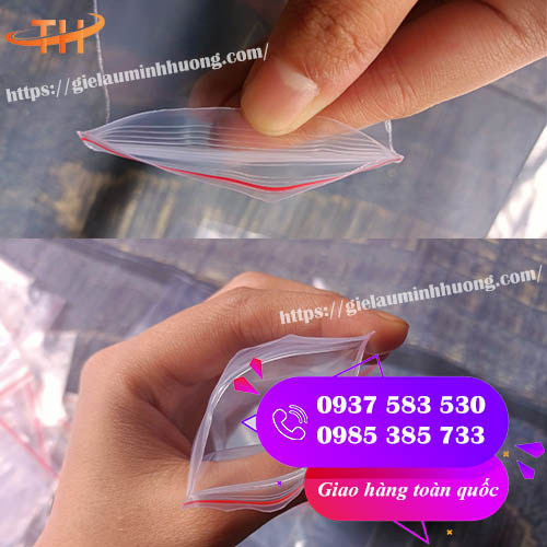 túi zipper chỉ đỏ size nhỏ bảo quản chất lượng lâu dài