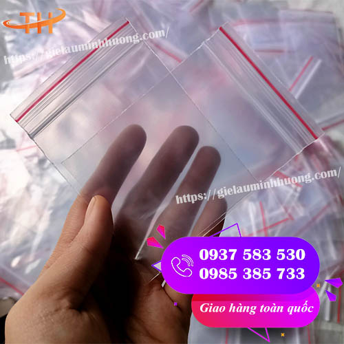 túi zipper chỉ đỏ size nhỏ từ 00 đến 03