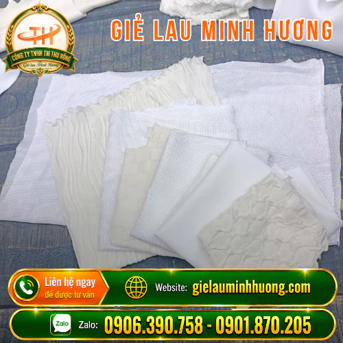 Vải lau trắng nhiều kích cỡ Vải lau trắng cotton nhiều cỡ 15cm - 20cm - 30cm