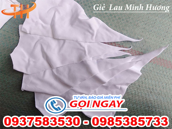 mẫu vải lau trắng nhỏ cỡ bàn tay