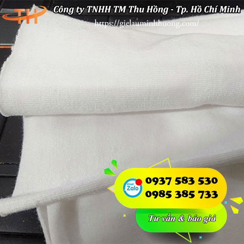 vải lau trắng nhỏ hàng mịn không bụi