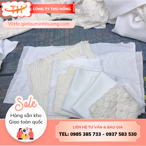 Vải lau trắng poly Vải lau trắng poly cao cấp không xơ bụi