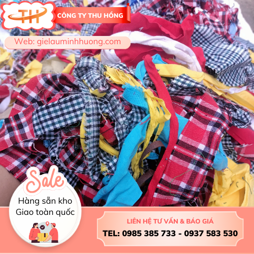 Vải vụn giẻ lau cân ký tái chế từ vải dư thừa Vải vụn giẻ lau cân ký tái chế từ vải dư thừa