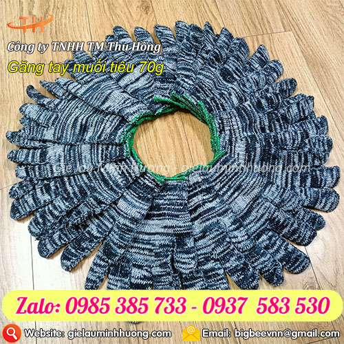 Xưởng chuyên bán mối găng tay sợi muối tiêu 70g giá rẻ Xưởng chuyên bán mối găng tay sợi muối tiêu 70g giá rẻ