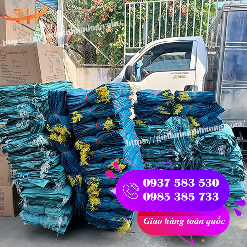 xưởng sản xuất giá sỉ bao tải dứa xanh dương
