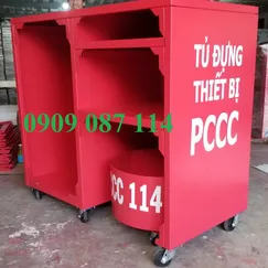 Tủ Chữa Cháy 1400X1150X750 - Kèm Thùng Đựng Cát 600X300 Có Bánh Xe