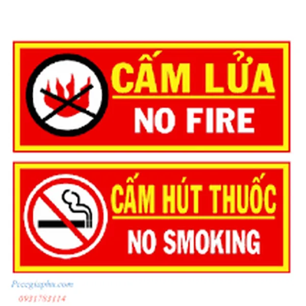 Bảng cấm thuốc hút, cấm lửa giá rẻ