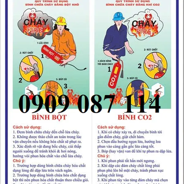 Bảng Hướng Dẫn Sử Dụng Bình Chữa Cháy Bột / Co2