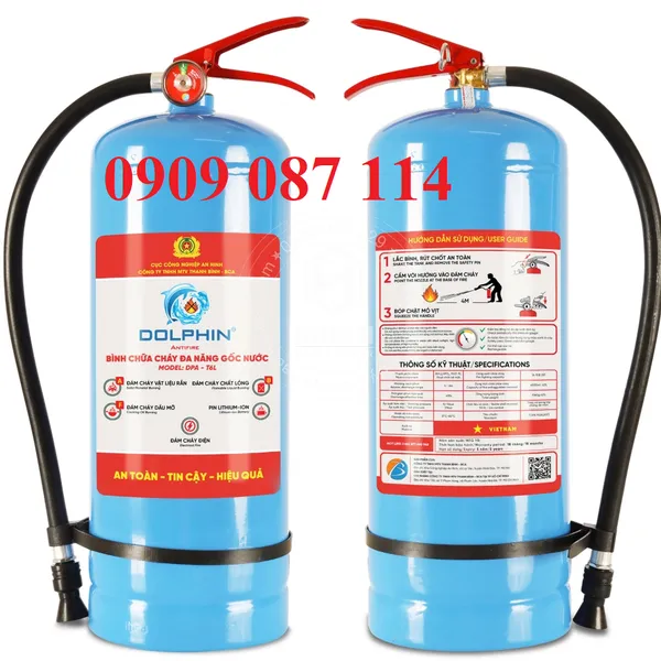 Bình Chữa Cháy Đa Năng Gốc Nước Dolphin Vỏ Thép - 9 Lít DPA-T9L