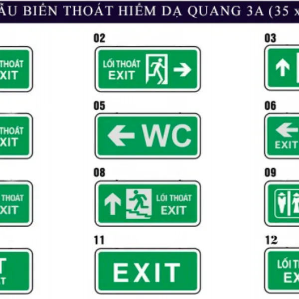 Biển Exit Thoát Hiểm Dạ Quang
