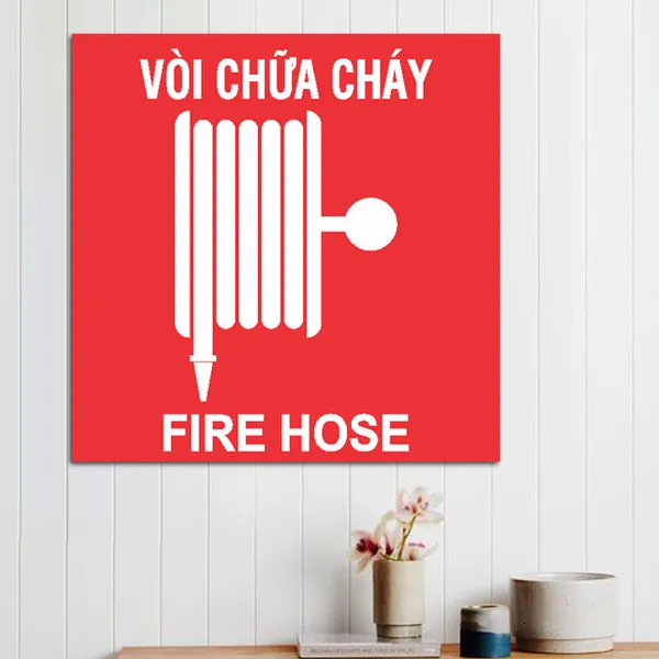 Gia công biển báo cuộn vòi chữa cháy FIRE HOSE