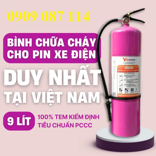 Bình Chữa Cháy Pin Lithium Orion 9 lít