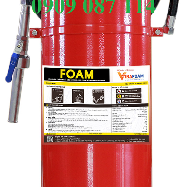Bình Chữa Cháy Xe Đẩy Bọt Vinafoam 50L V50-F