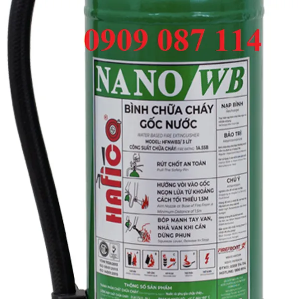 Bình Chữa Cháy Gốc Nước Nano/WB  3 Lít  Model HFNWB3 Hafico Có KĐ PCCC