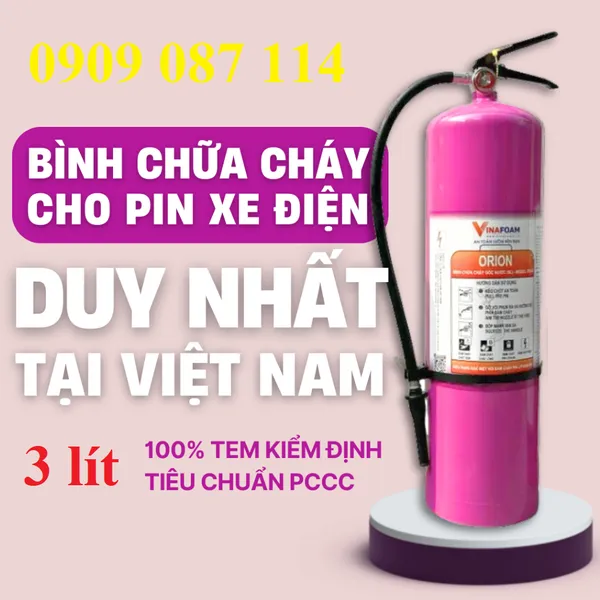 Bình Chữa Cháy Pin Lithium Orion 3 lít