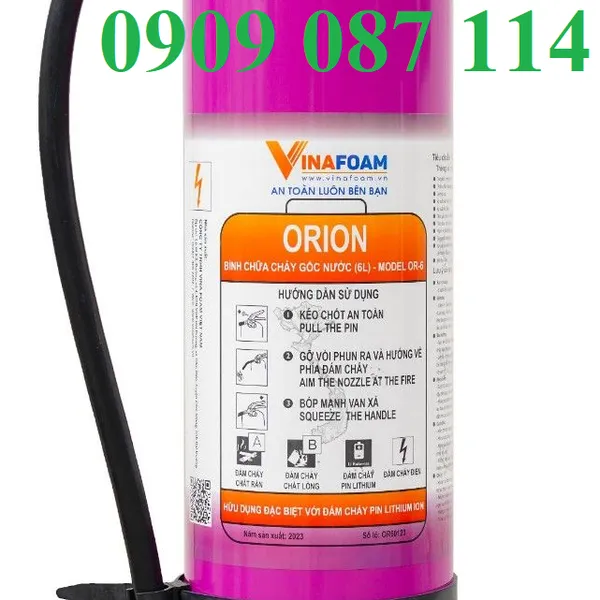 Bình Chữa Cháy Pin Lithium Orion 1 lít