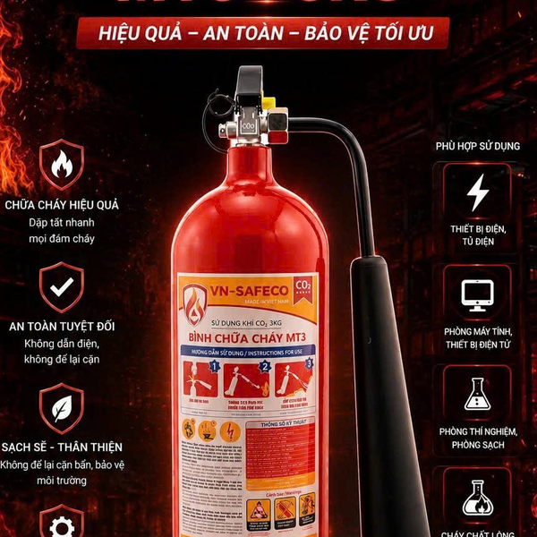 Bình Chữa Cháy CO2 3KG VN-SAFECO
