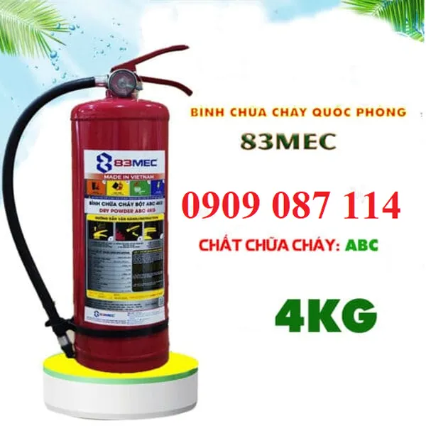 Bình Chữa Cháy ABC 4kg 83MEC Bộ Quốc Phòng - Có Kiểm Định PCCC