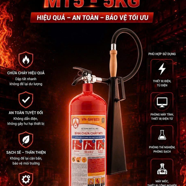 Bình Chữa Cháy CO2 5KG VN-SAFECO