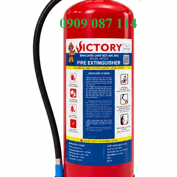 Bình Chữa Cháy Bột ABC 8KG Victory / VN Có KĐ PCCC