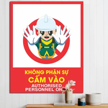 Biển báo công trình (không phận sự cấm vào) bằng Mica