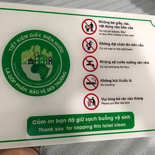 Bảng nội quy nhà vệ sinh bằng Mica