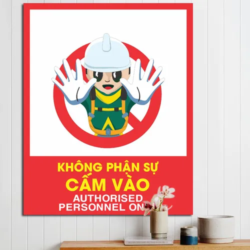 Biển báo công trình (không phận sự cấm vào) bằng Mica