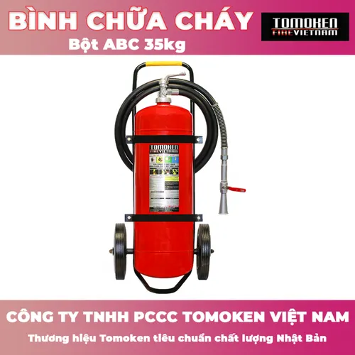 Bình chữa cháy xe đẩy Tomoken bột ABC 35kg có kiểm định