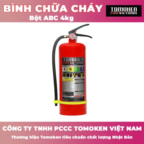 Bình chữa cháy Tomoken bột ABC 4kg có kiểm định