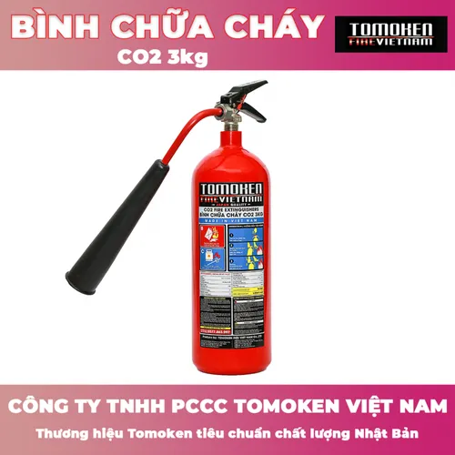 Bình chữa cháy Tomoken khí CO2 3kg có kiểm định
