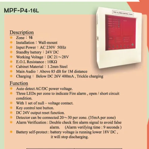 Tủ trung tâm báo cháy 16 kênh MPF-P4-16L Taiwan