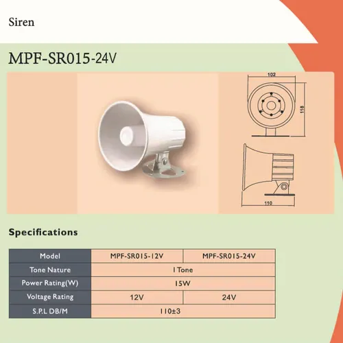 Còi loa 24V MPF-SR015-24V Taiwan