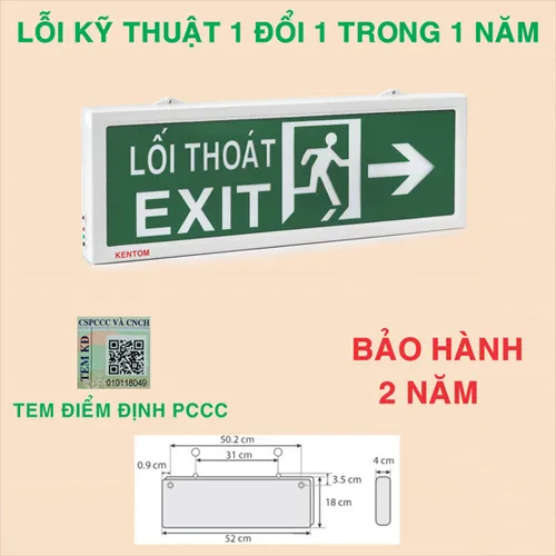 Đèn lối thoát exit Kentom  KT-630 (1 MẶT) và KT-640 (2 MẶT)