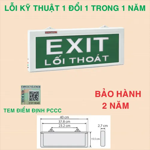 Đèn lối thoát exit Kentom KT-680 (1 MẶT) và KT-690 (2 MẶT)