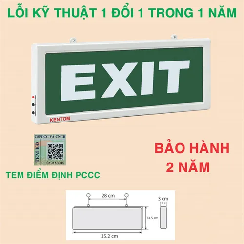 Đèn lối thoát Exit Kentom KT110 (1 mặt) và KT120 (2 mặt)