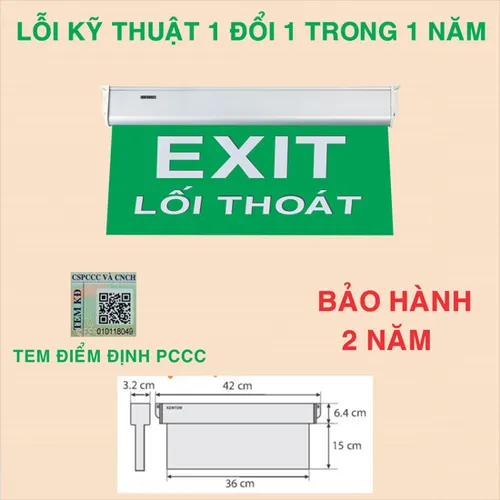 Đèn lối thoát Kentom KT 650 (1 MẶT) và KT 660 (2 MẶT) nền xanh