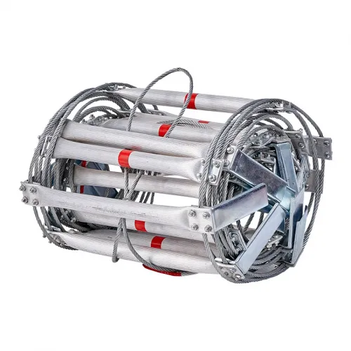 Thang dây nhôm chống cháy có chống tường thoát hiểm nhà cao tầng