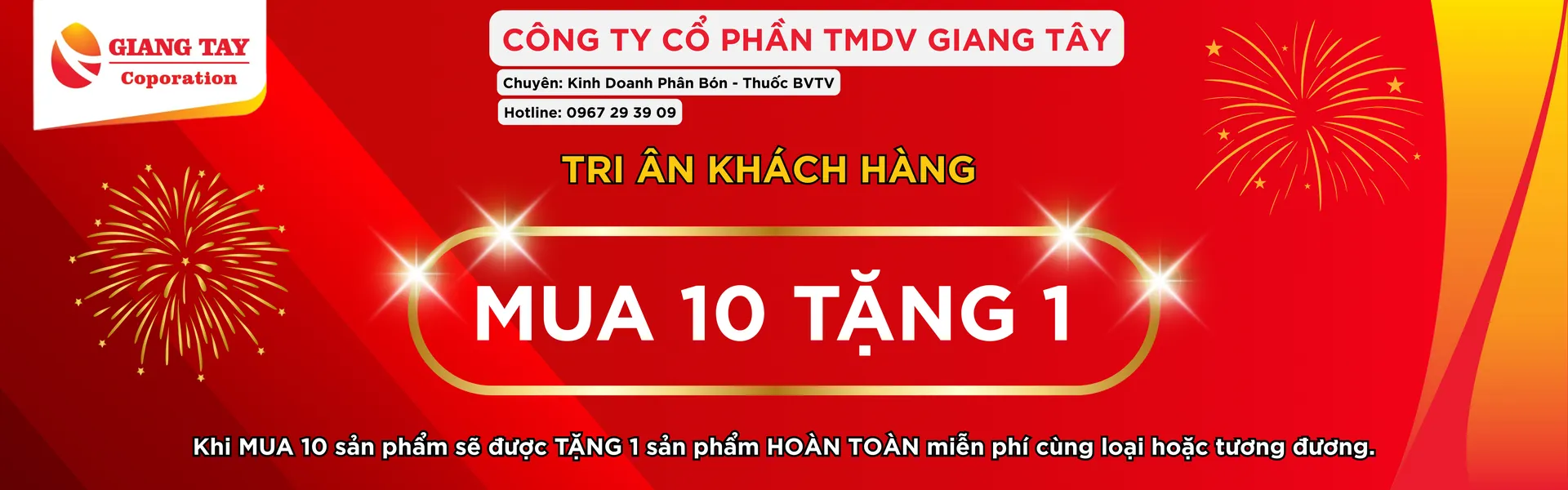 Chương trình Tri ân Khách hàng Mua 10 Tặng 1
